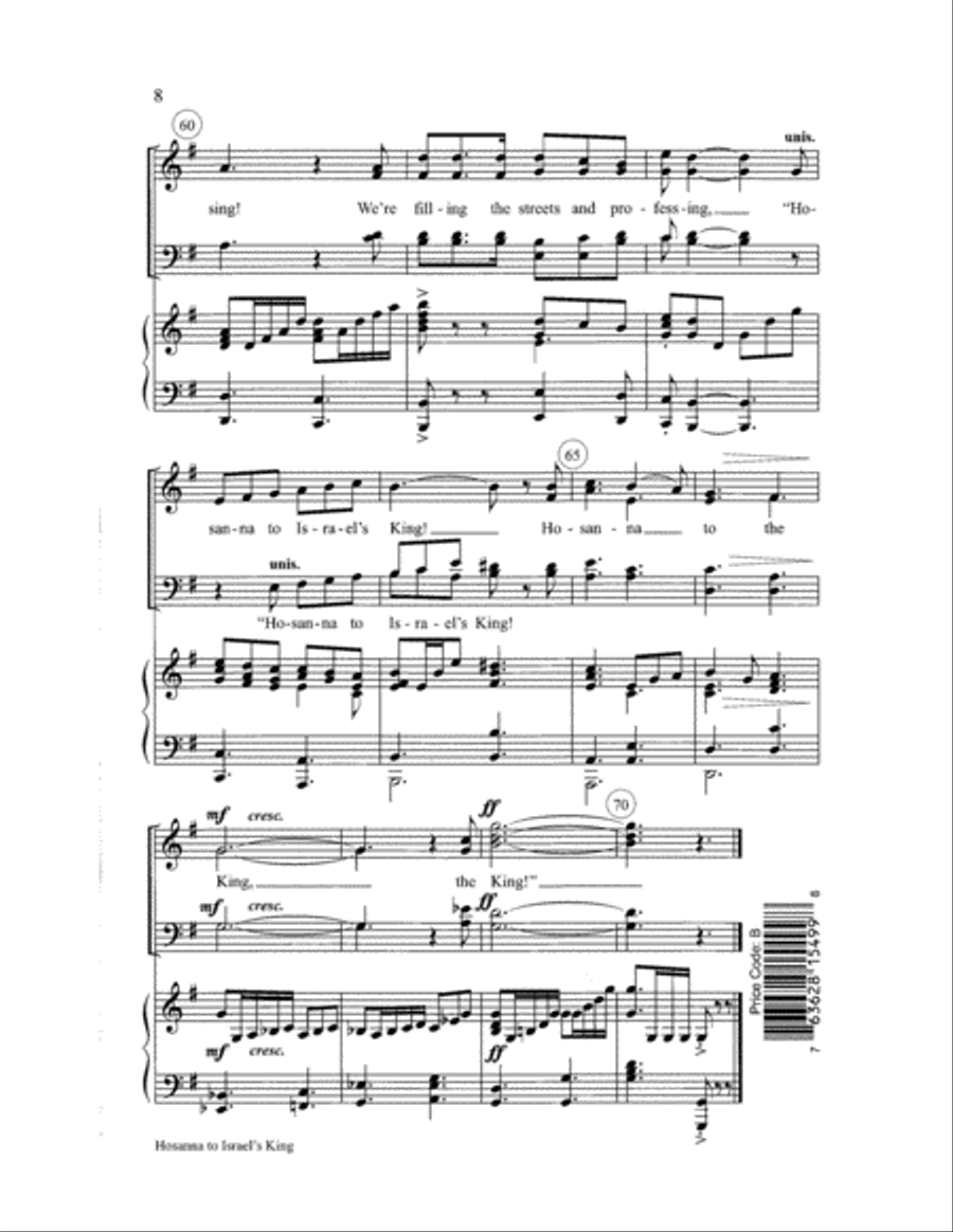 Hosanna to Israel's King 4-Part scores gallery preview page 8