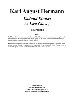 Karl August Hermann : Kinund Kinnas (A Lost Glove) for piano