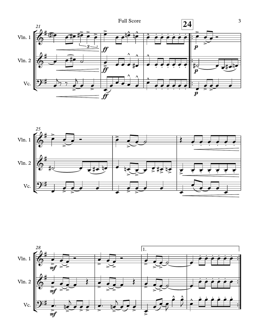 Sway (Quien Sera) String Trio scores gallery preview page 3