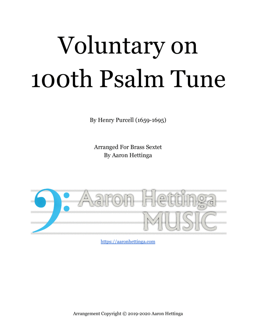 Book cover for Voluntary on 100th Psalm Tune - for Brass Sextet