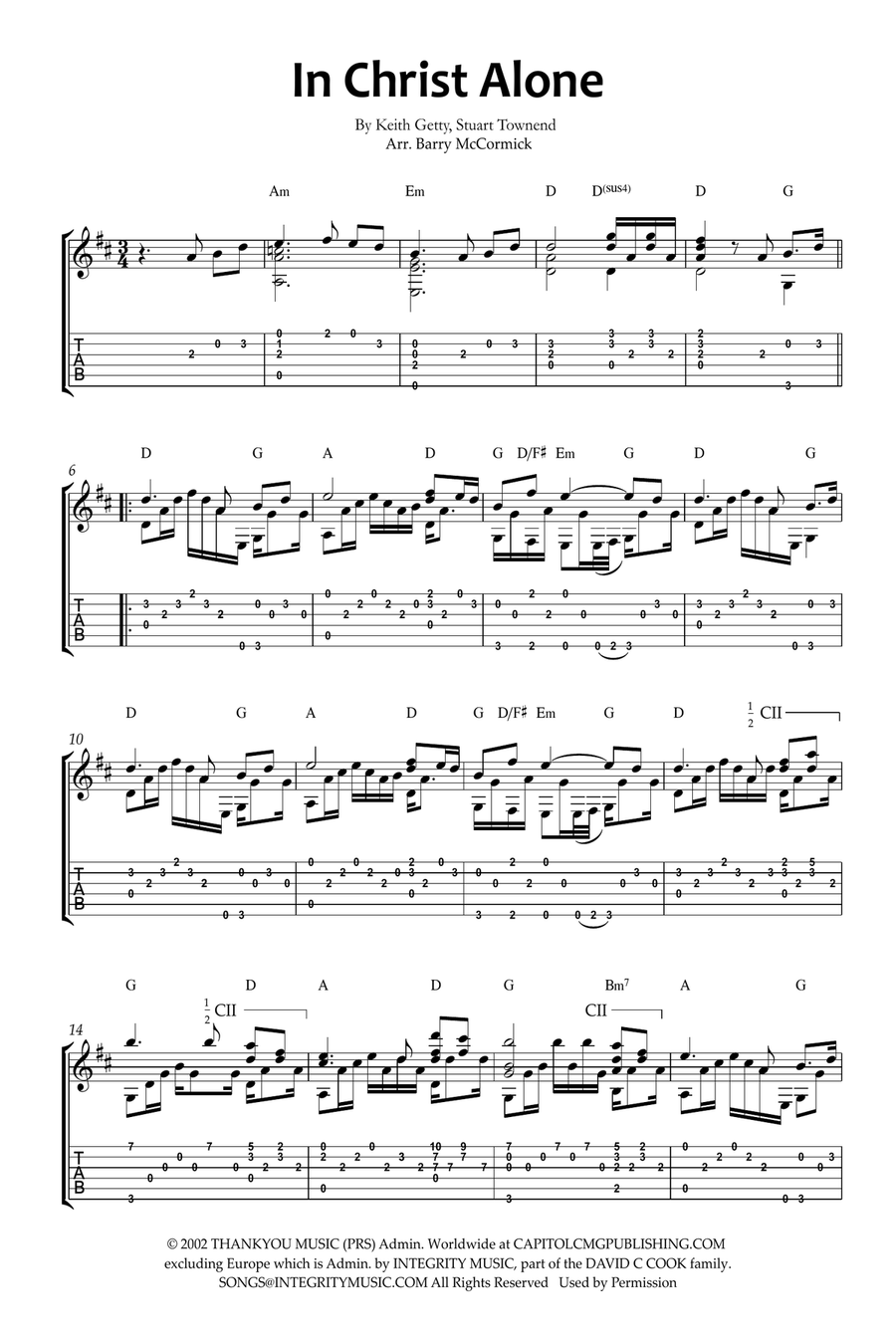 In Christ Alone Acoustic Guitar scores gallery preview page 1