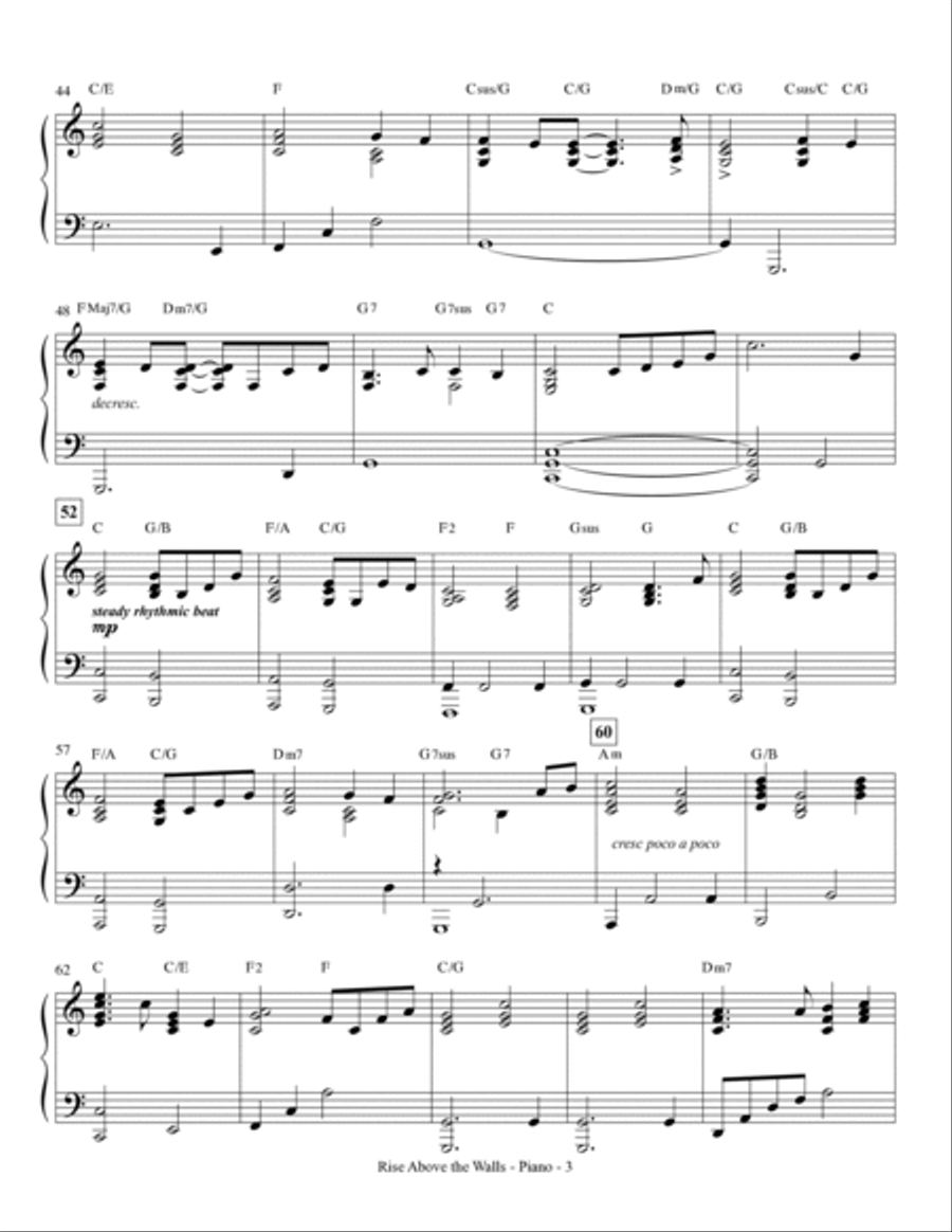 Rise Above The Walls - Piano Choir scores gallery preview page 3