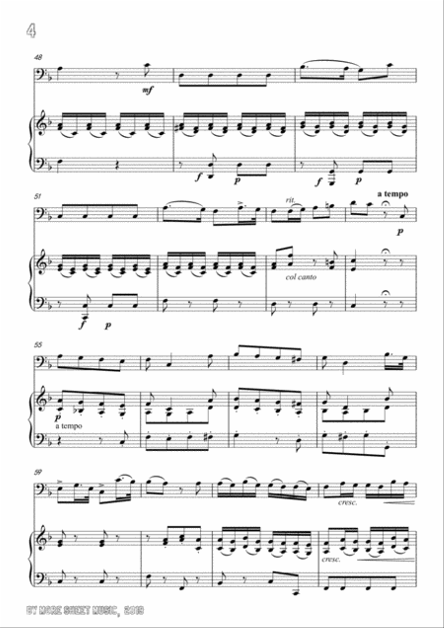 Paisiello-Chi Vuol la zingarella,for Cello and Piano Flute Solo scores gallery preview page 6