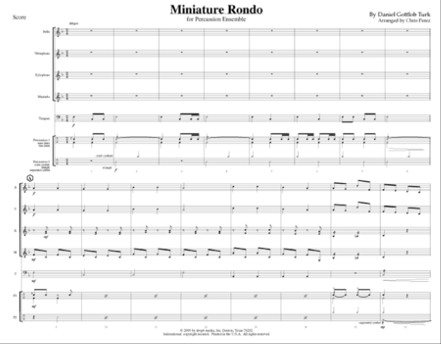 Miniature Rondo Percussion Ensemble scores gallery preview page 2