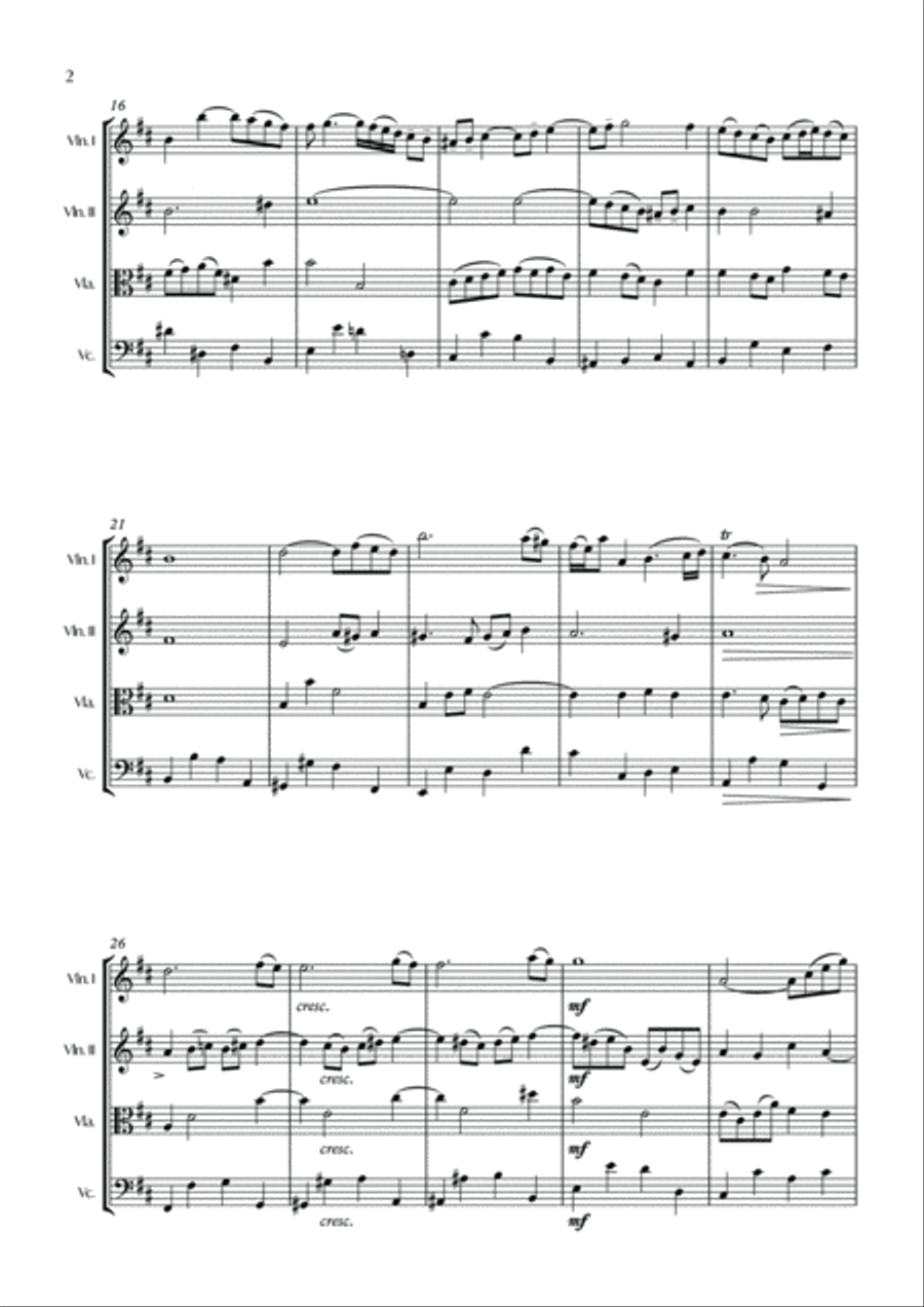 Air On The G String - BWV 1068 String Quartet scores gallery preview page 3
