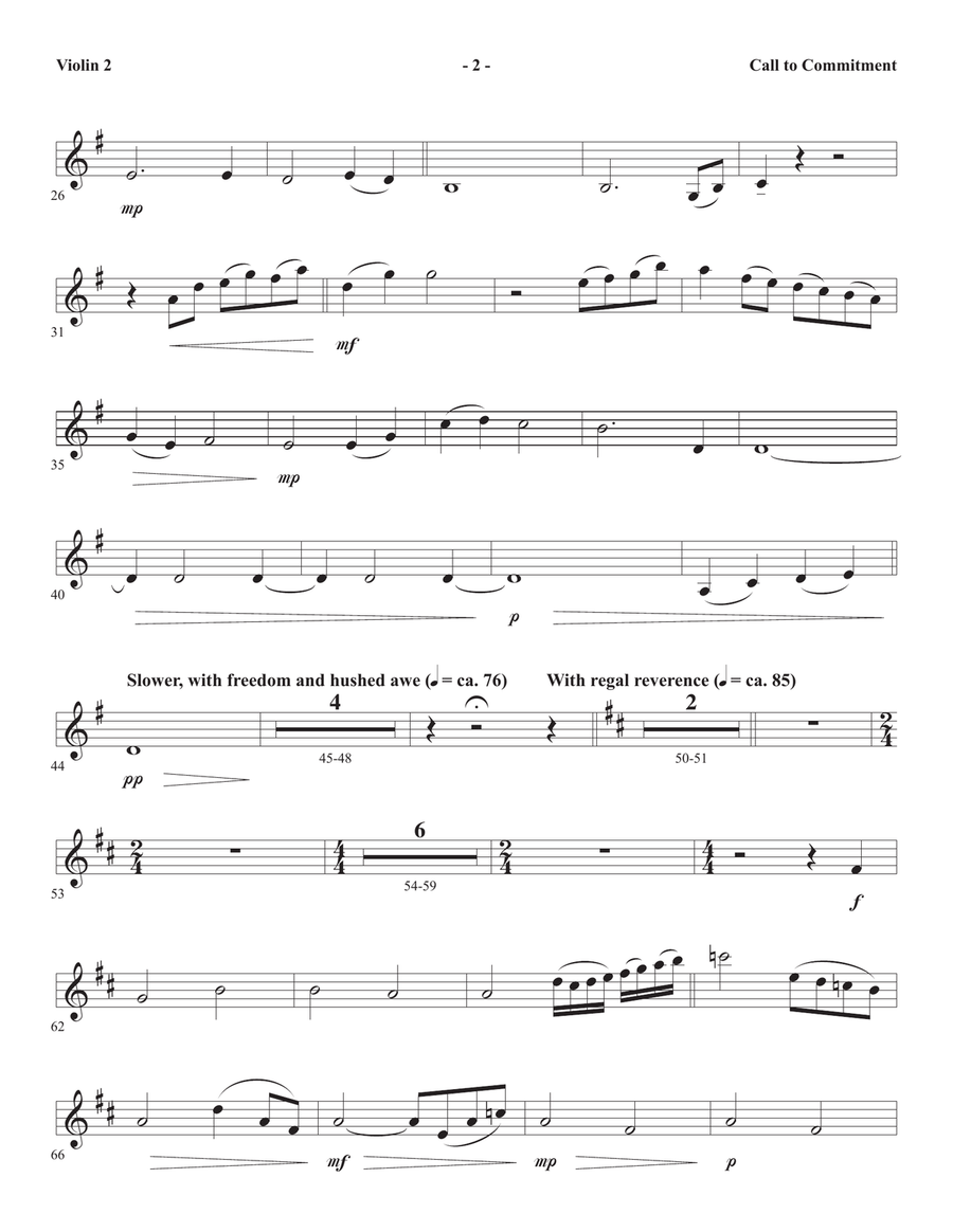 Call To Commitment - Violin 2 Choir scores gallery preview page 2