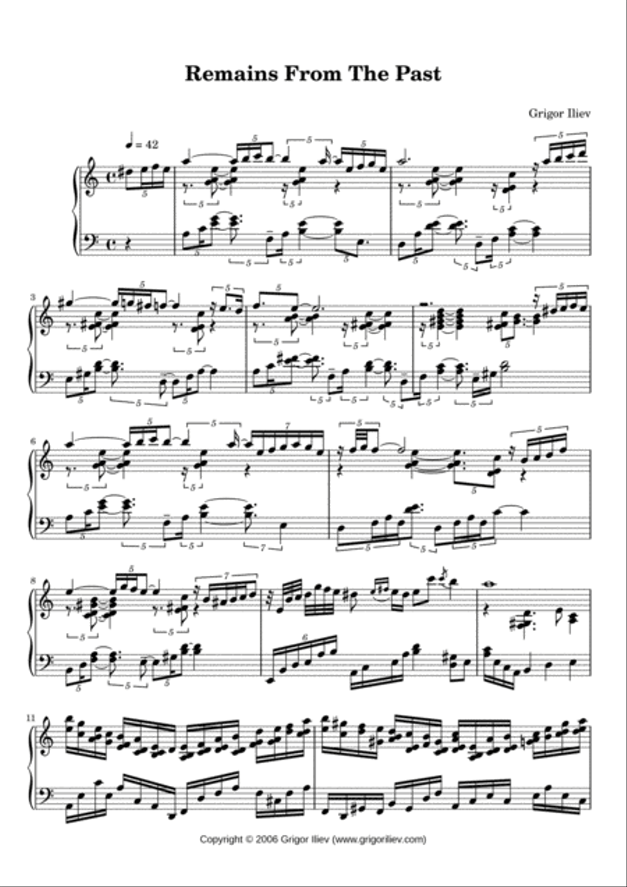Remains From The Past Remains From The Past Piano Solo scores gallery preview page 1