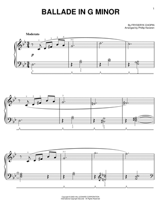 Book cover for Ballade In G Minor, No. 1, Op. 23 (from The Pianist) (arr. Phillip Keveren)