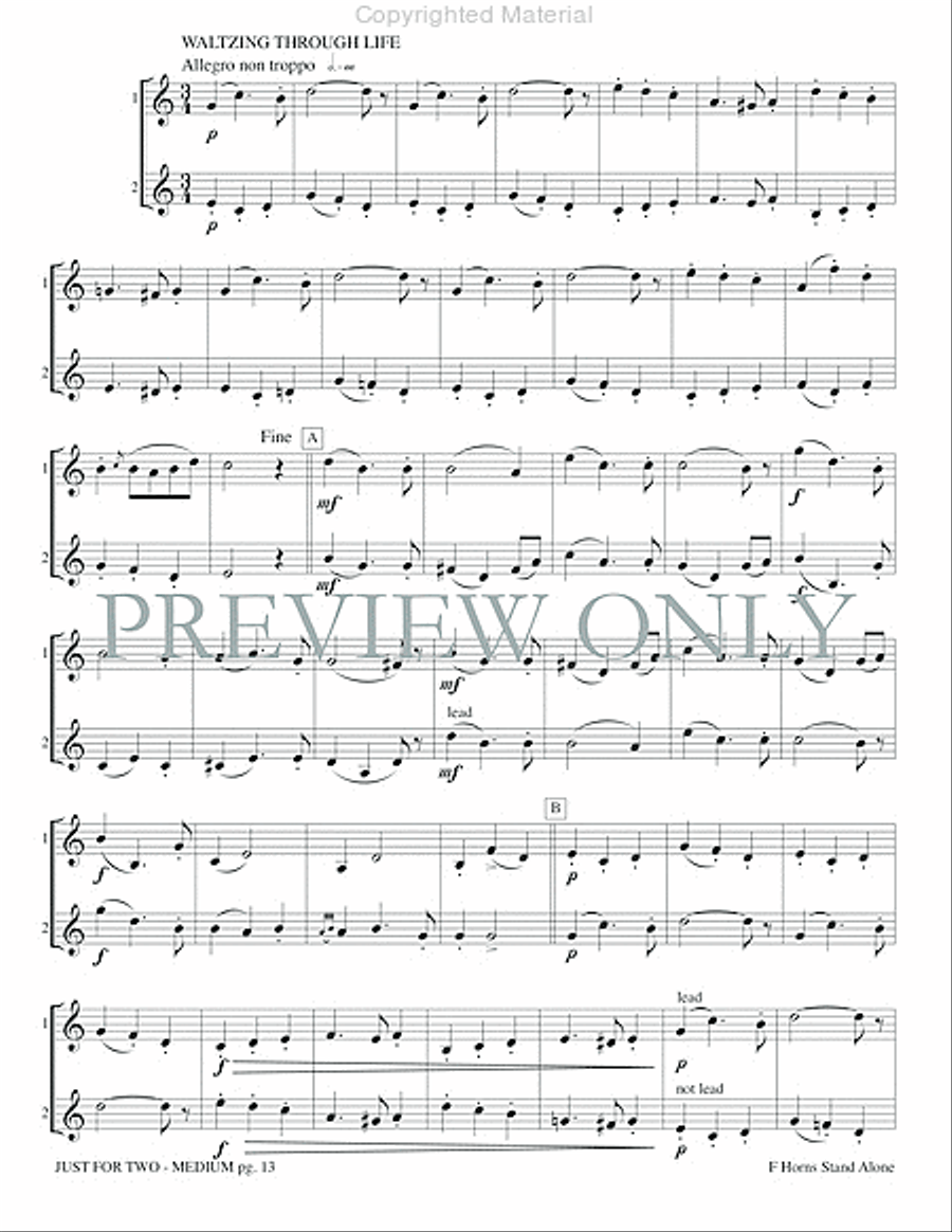 Just for Two Medium (stand alone version) Brass Duet scores gallery preview page 15