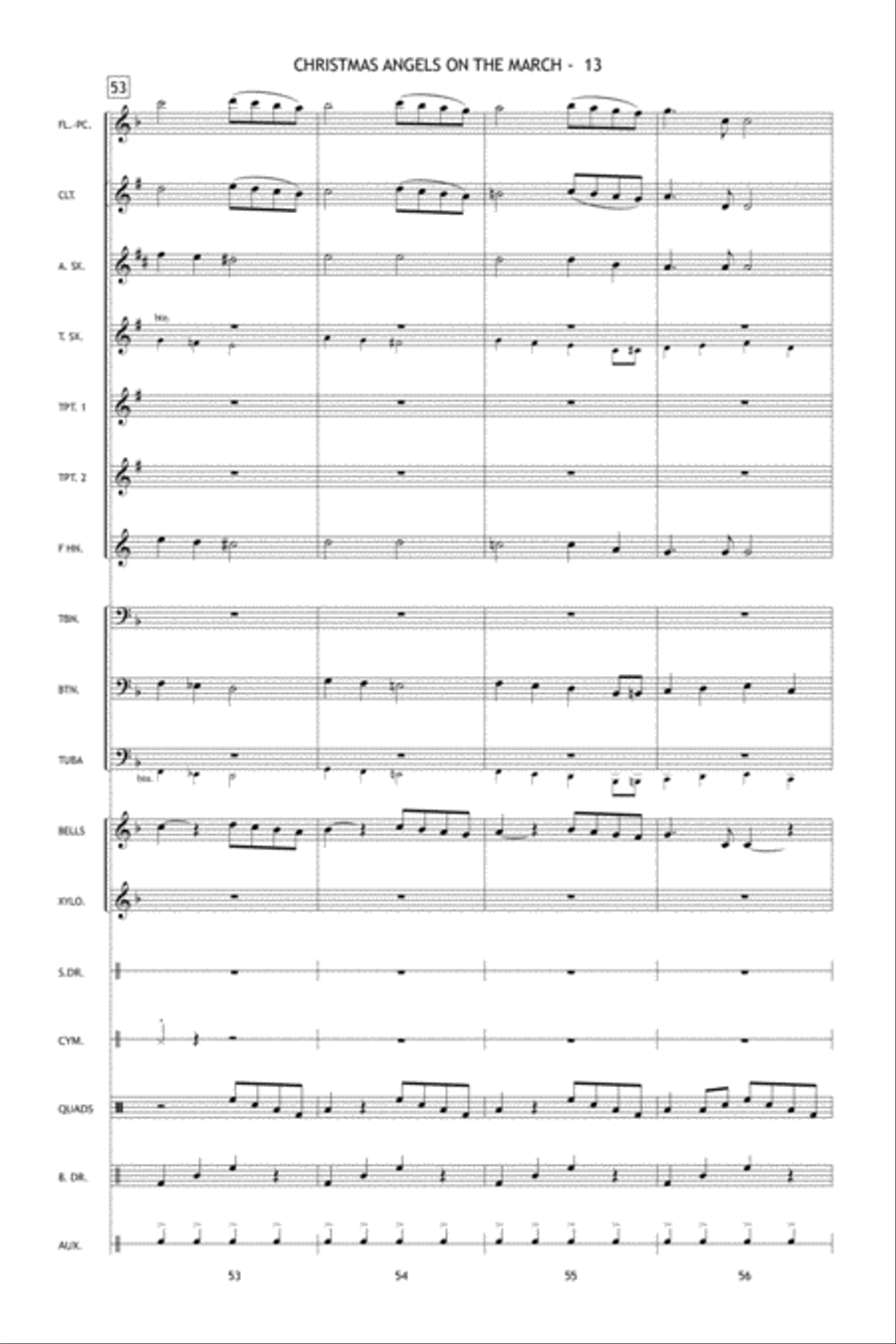 Christmas Angels on the March Marching Band scores gallery preview page 14