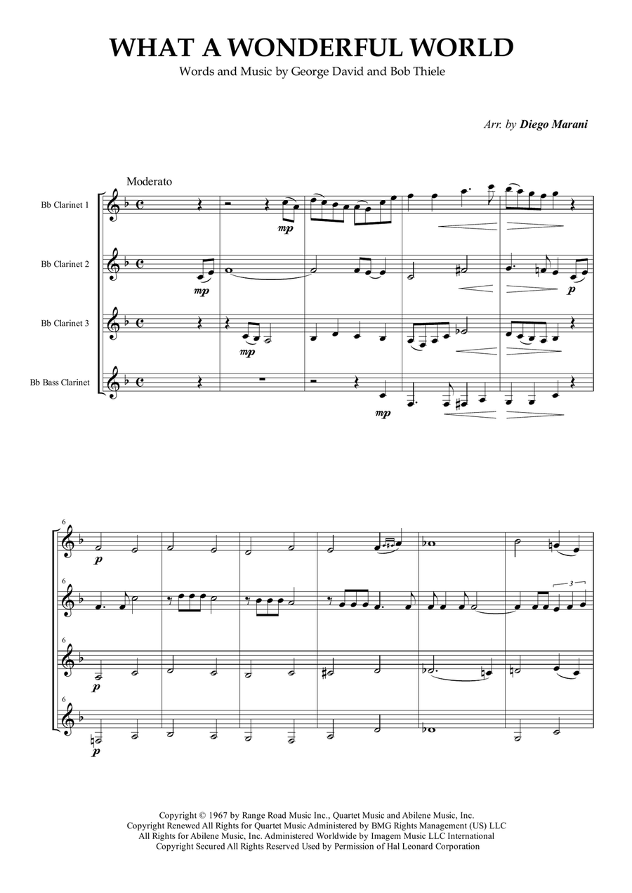 What A Wonderful World Woodwind Quartet scores gallery preview page 4
