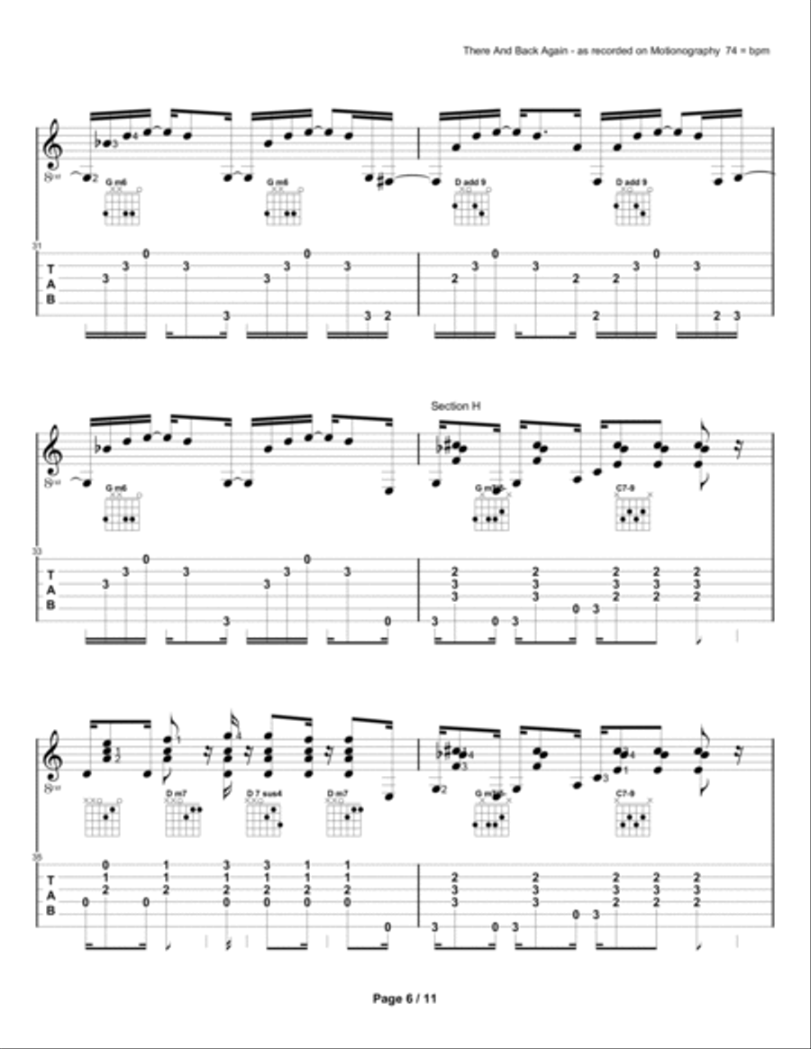 There and Back Again Acoustic Guitar scores gallery preview page 6