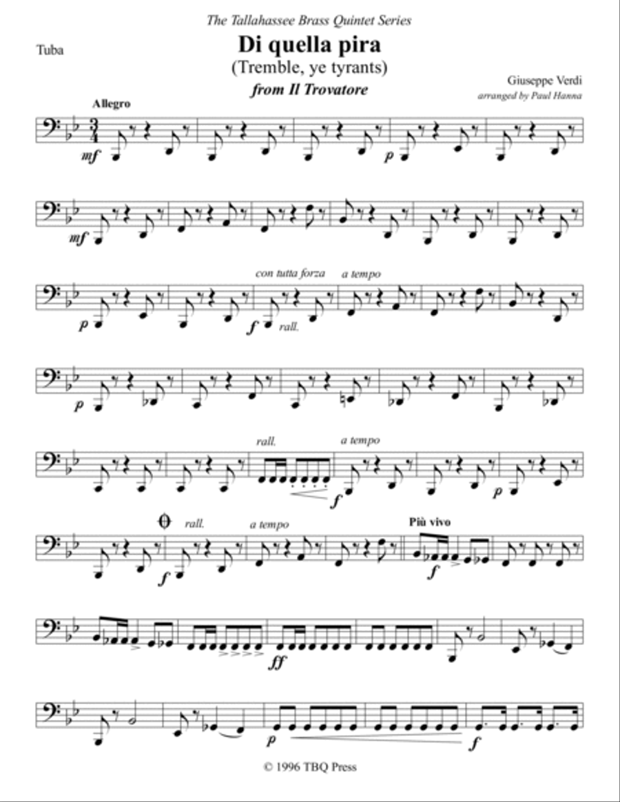 Di Quella Pira (Tremble, Ye Tyrants) Brass Ensemble scores gallery preview page 4