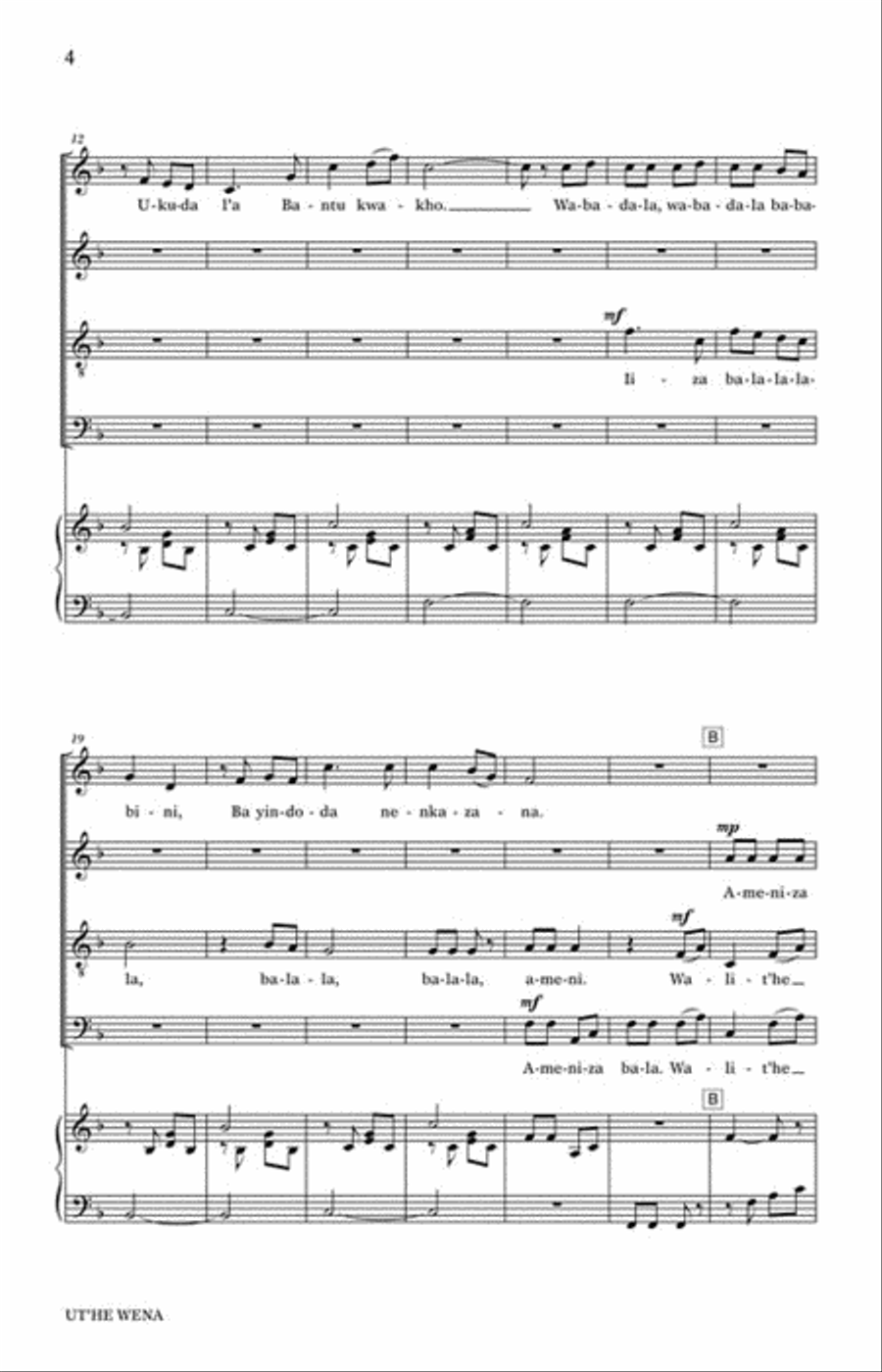 Ut'he Wena 4-Part scores gallery preview page 3