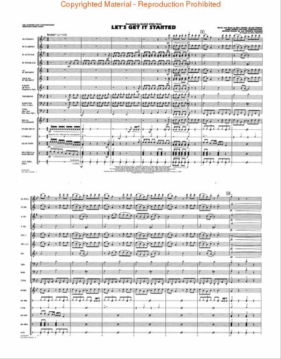 Let's Get It Started Marching Band scores gallery preview page 2