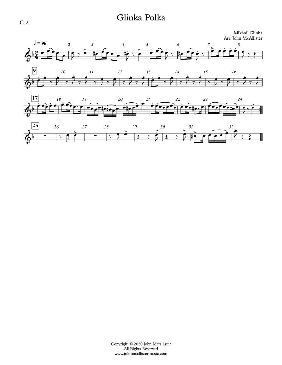 Glinka Polka - Adaptable Quintet for Winds Concert Band scores gallery preview page 6