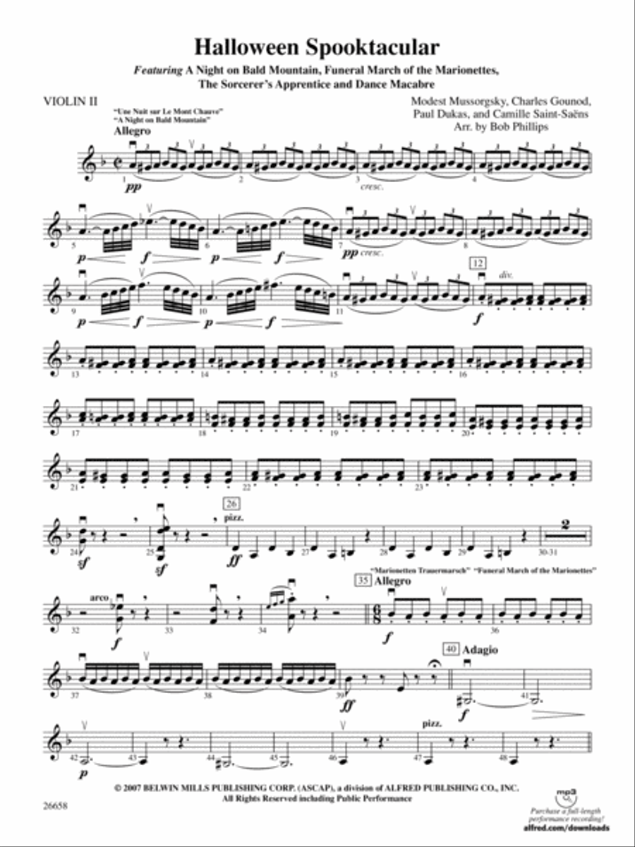 Halloween Spooktacular: 2nd Violin String Orchestra scores gallery preview page 1