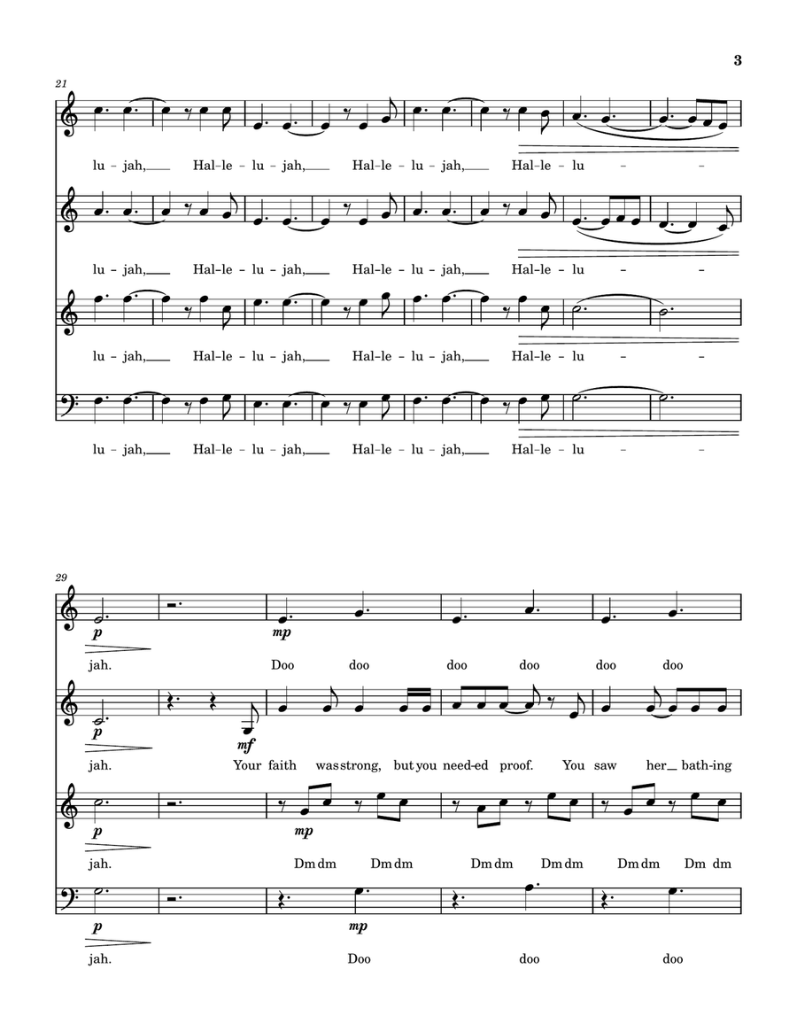 Hallelujah Hallelujah 4-Part scores gallery preview page 3