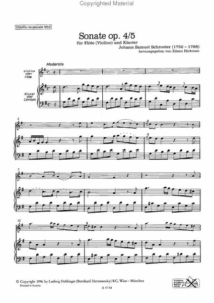 Sonata G-Dur Flute - Sheet Music