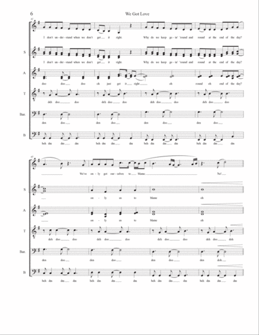 We Got Love 4-Part scores gallery preview page 6