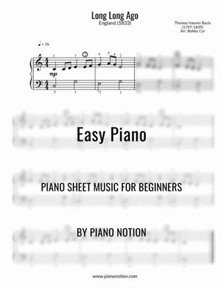 Long Long Ago (Easy Piano Solo)