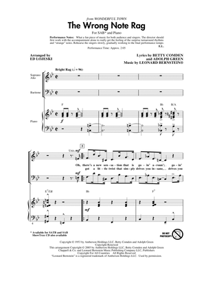 The Wrong Note Rag (from Wonderful Town) (arr. Ed Lojeski)