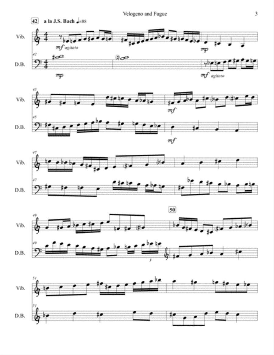 Velogeno and Fugue for Double Bass and Vibraphone Double Bass scores gallery preview page 4