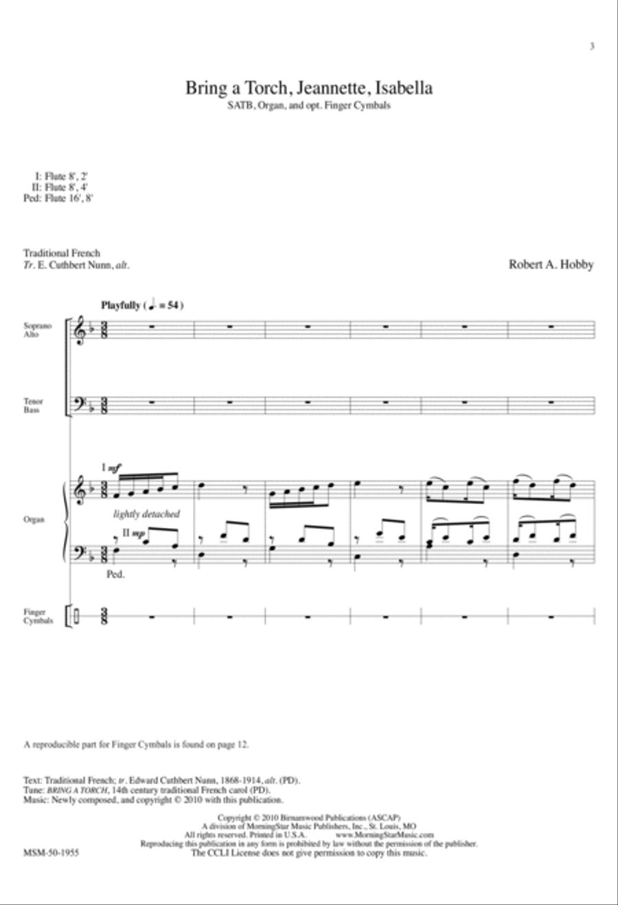 Bring a Torch, Jeannette, Isabella 4-Part scores gallery preview page 2