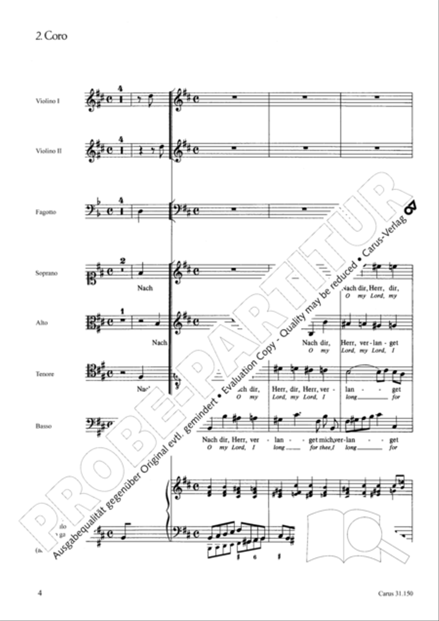 O my Lord, I long for thee (Nach dir, Herr, verlanget mich) 4-Part scores gallery preview page 7
