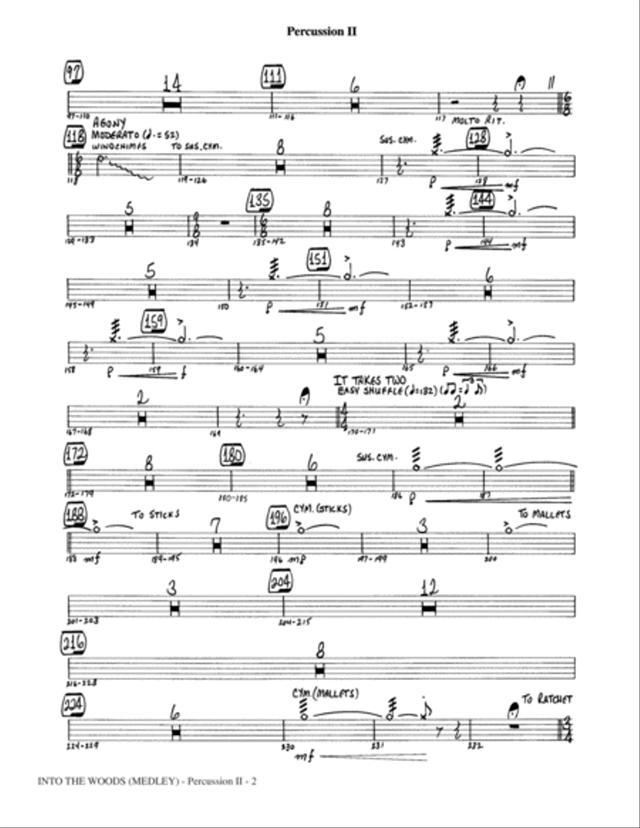 Into The Woods (Medley) - Percussion 2 Choir scores gallery preview page 2