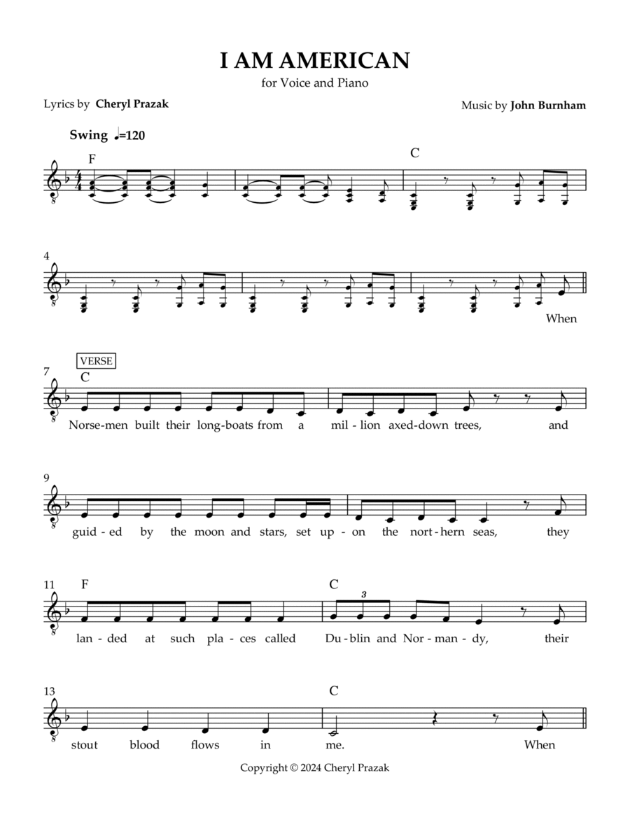 I Am American Piano Solo scores gallery preview page 1