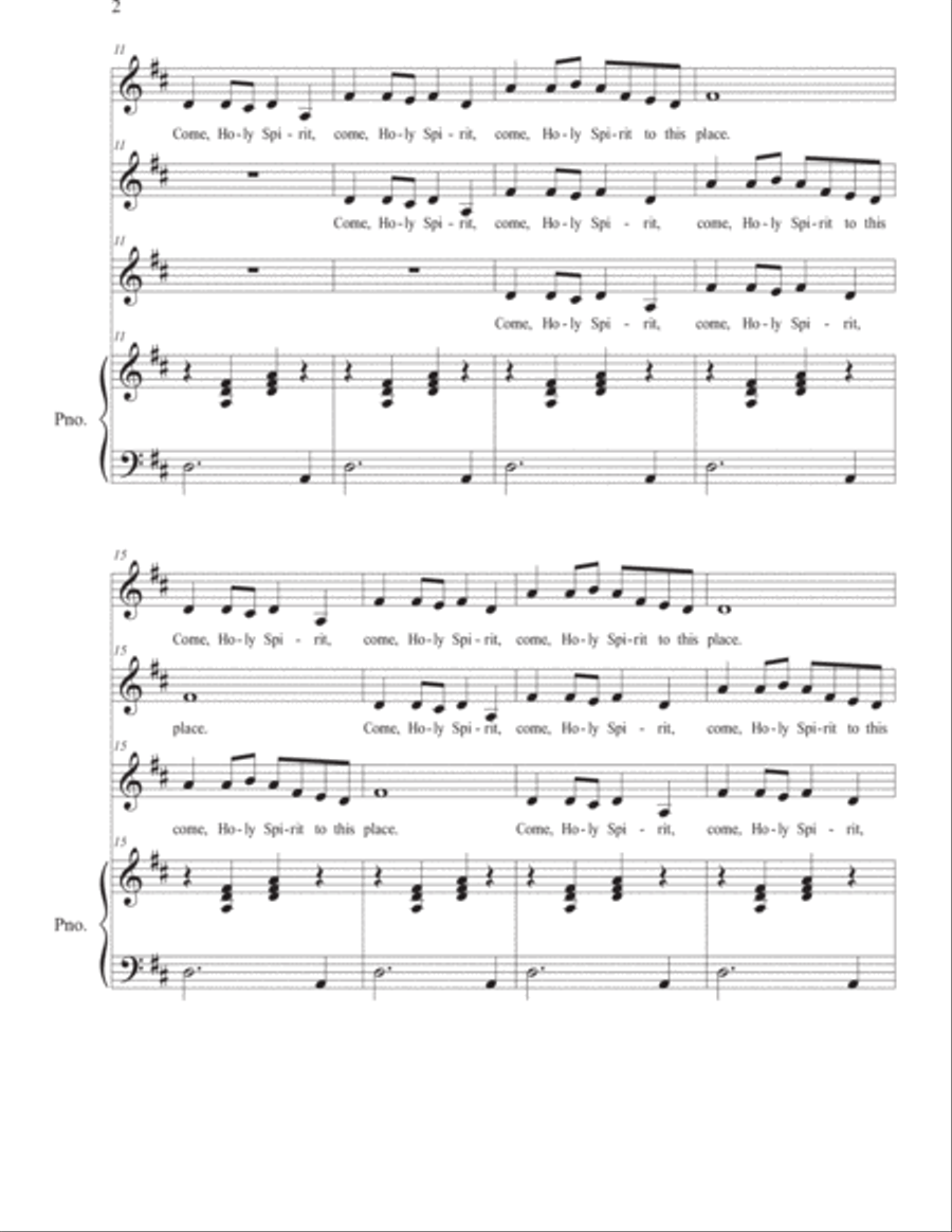 Come, Holy Spirit 3-Part scores gallery preview page 2