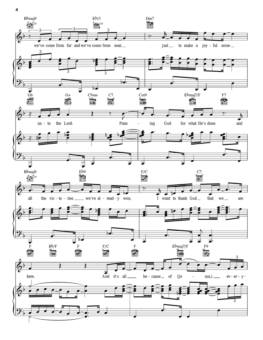 All Because Of Jesus All Because Of Jesus Piano, Vocal, Guitar scores gallery preview page 4