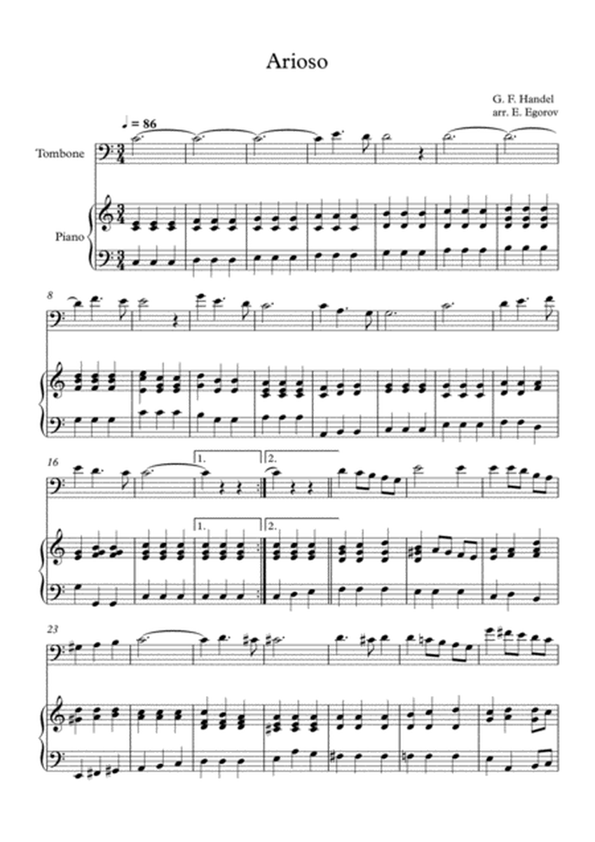 Arioso, George Frideric Handel, For Trombone & Piano image number null