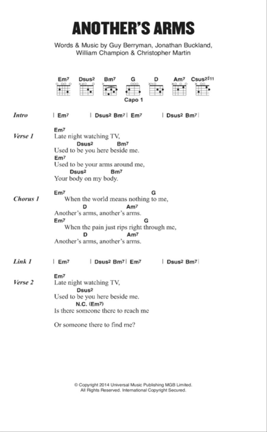 Another's Arms Acoustic Guitar scores gallery preview page 1