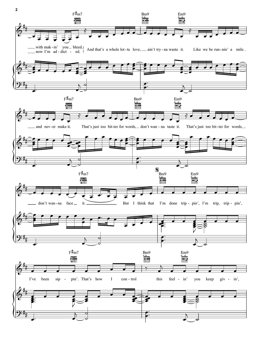 Trip Piano, Vocal, Guitar scores gallery preview page 2