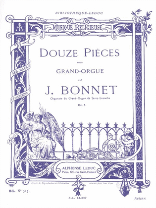 Book cover for Douze Pieces pour Grand-Orgue, Op. 5
