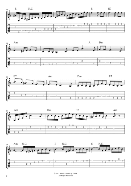 Polonaise in A Minor (GUITAR TAB) "Farewell to the Homeland" [Michał Kleofas Ogiński] image number null