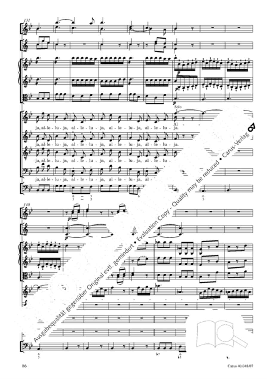 Regina coeli in B-Flat Major, K. 127 4-Part scores gallery preview page 87
