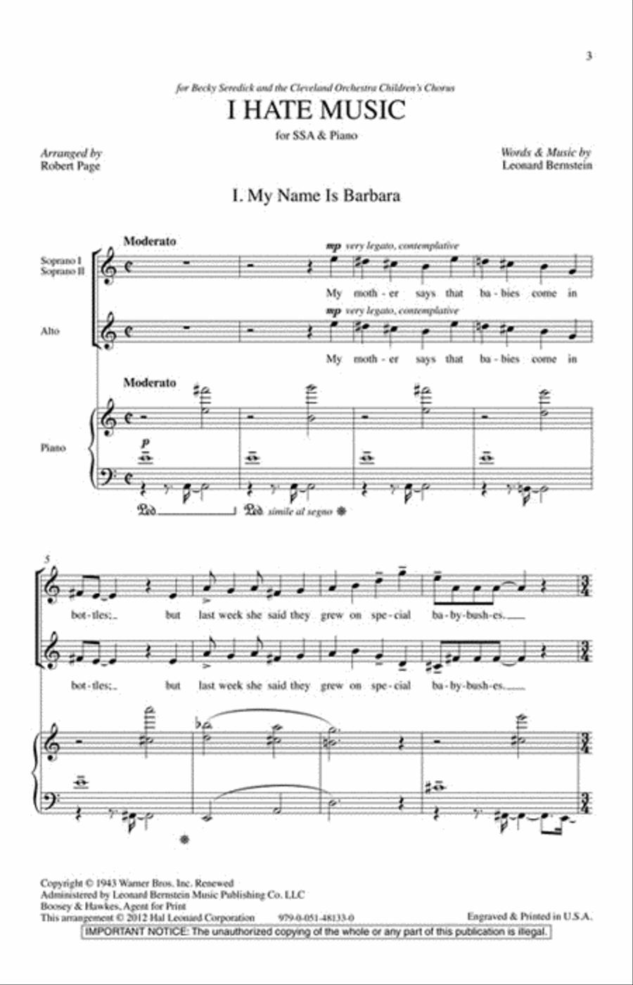 I Hate Music! SSA scores gallery preview page 2