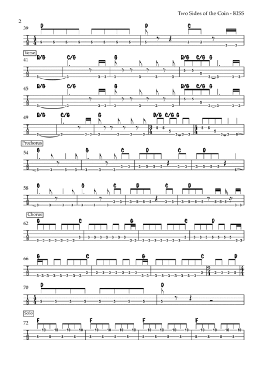 Two Sides Of The Coin Two Sides Of The Coin Guitar Tablature scores gallery preview page 2
