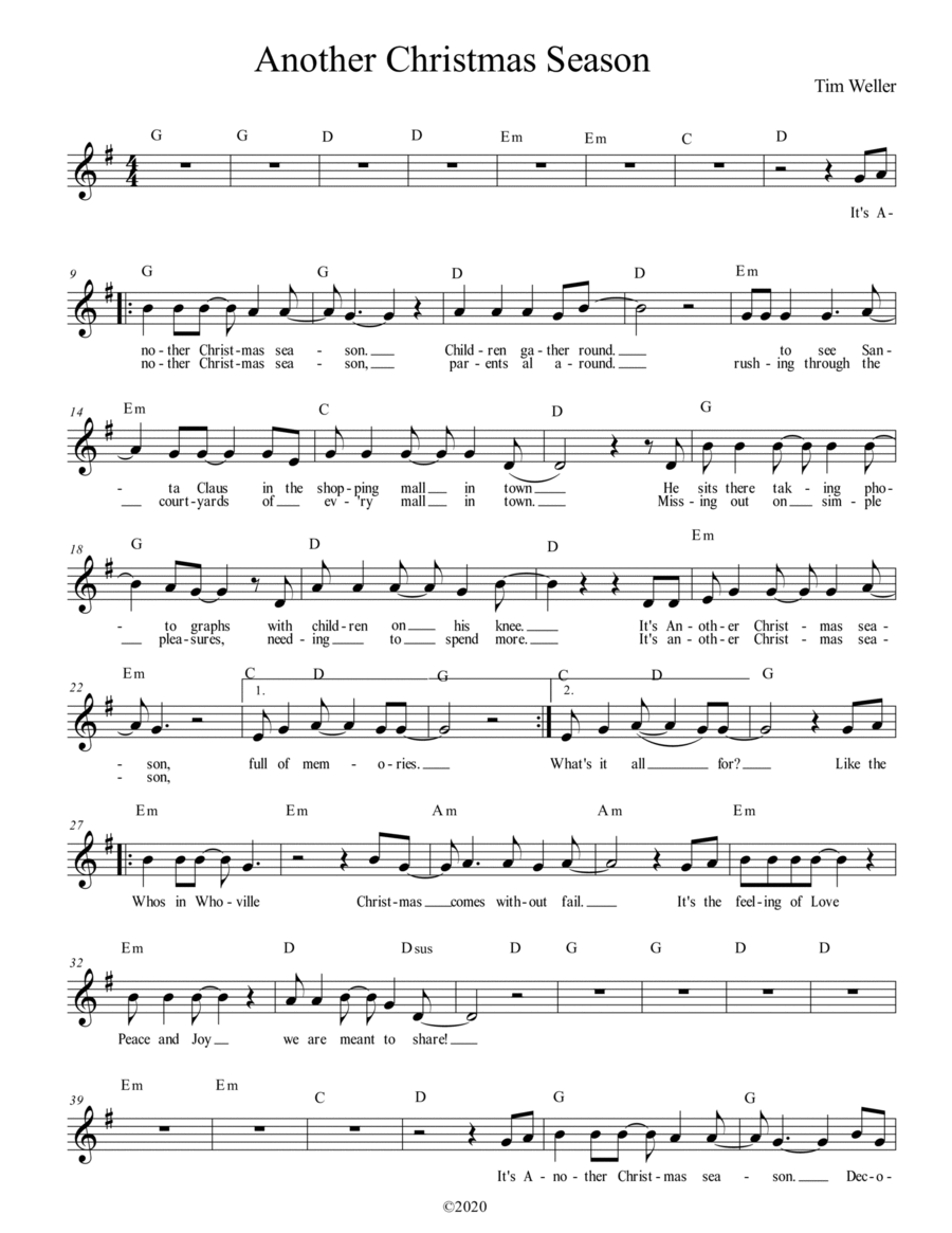 Another Christmas Season Piano scores gallery preview page 1