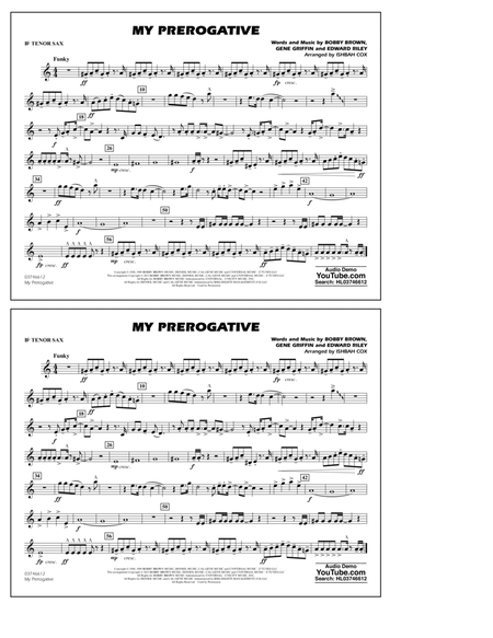 My Prerogative (arr. Ishbah Cox) - Bb Tenor Sax