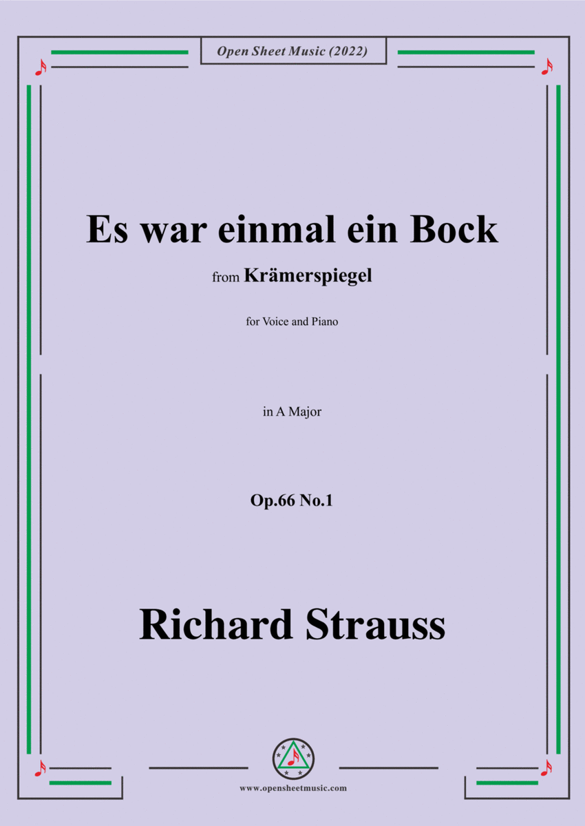 Richard Strauss-Es war einmal ein Bock,in A Major,Op.66 No.1 image number null