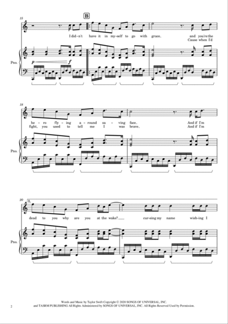 My Tears Ricochet Voice scores gallery preview page 2