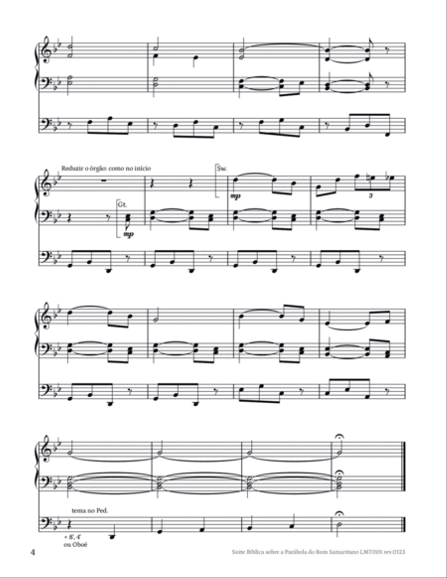 Suíte Bíblica sobre a Parábola do Bom Samaritano para órgão Organ Solo scores gallery preview page 4