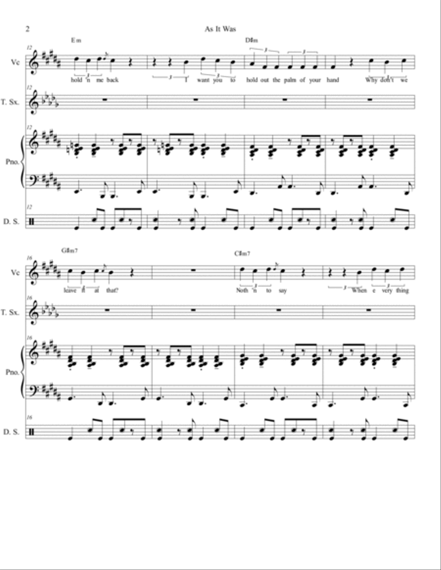As It Was As It Was Jazz Ensemble scores gallery preview page 4