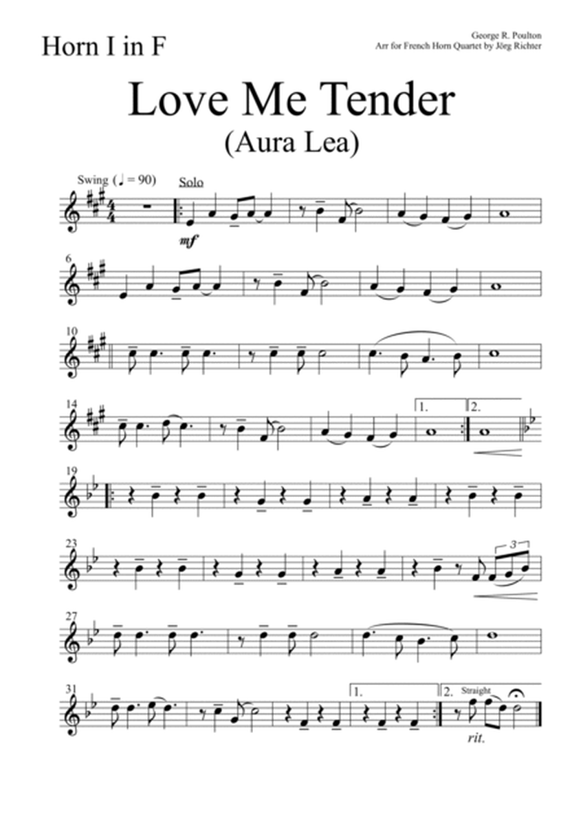 Love Me Tender (Aura Lea) für Horn Quartett image number null