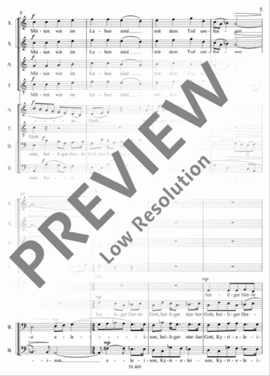 Mitten wir im Leben sind SSAATTBB scores gallery preview page 6