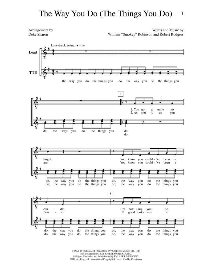 The Way You Do (The Things You Do) TTB scores gallery preview page 1